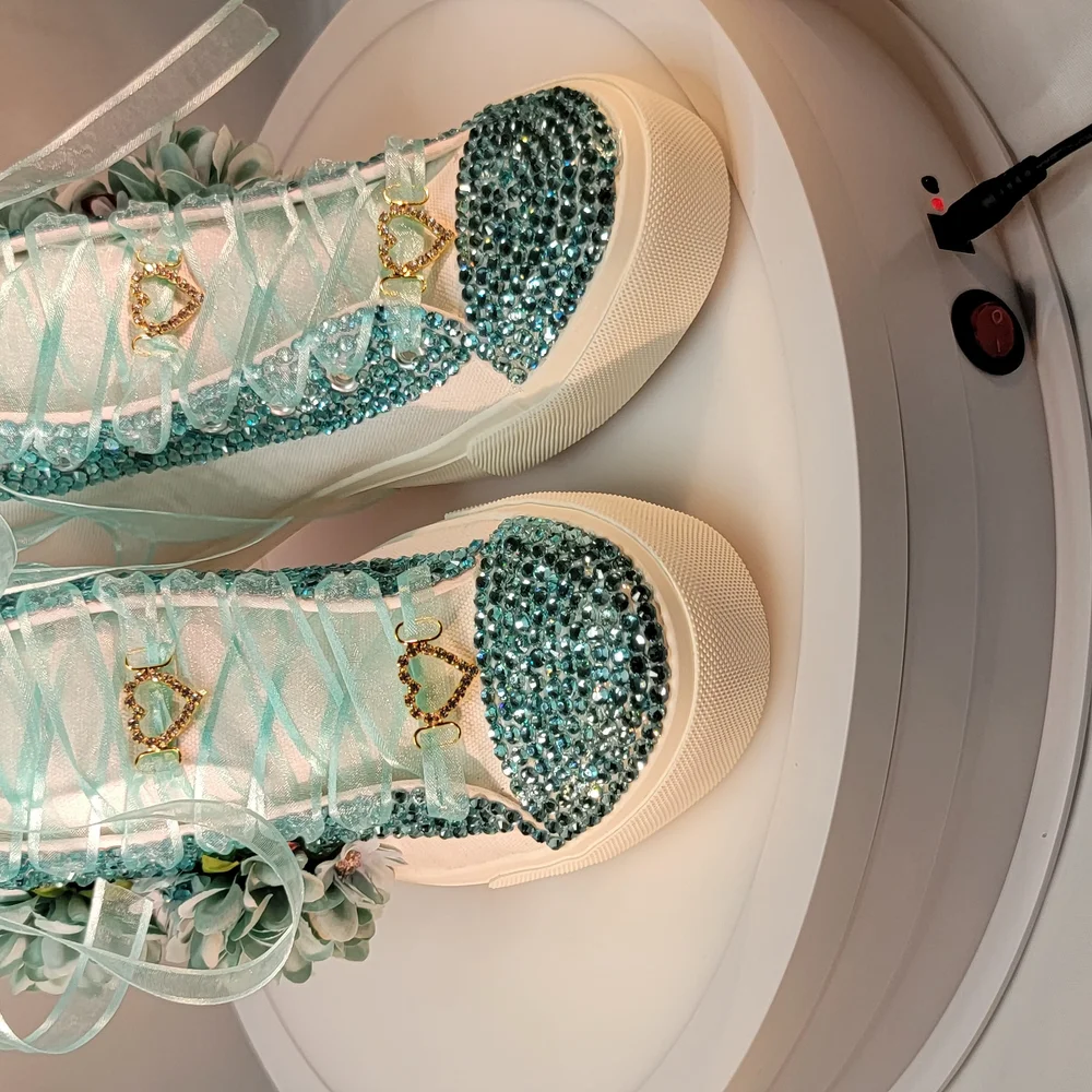 Elegant Crystal Embellished Sneakers - Picture 6 of 12